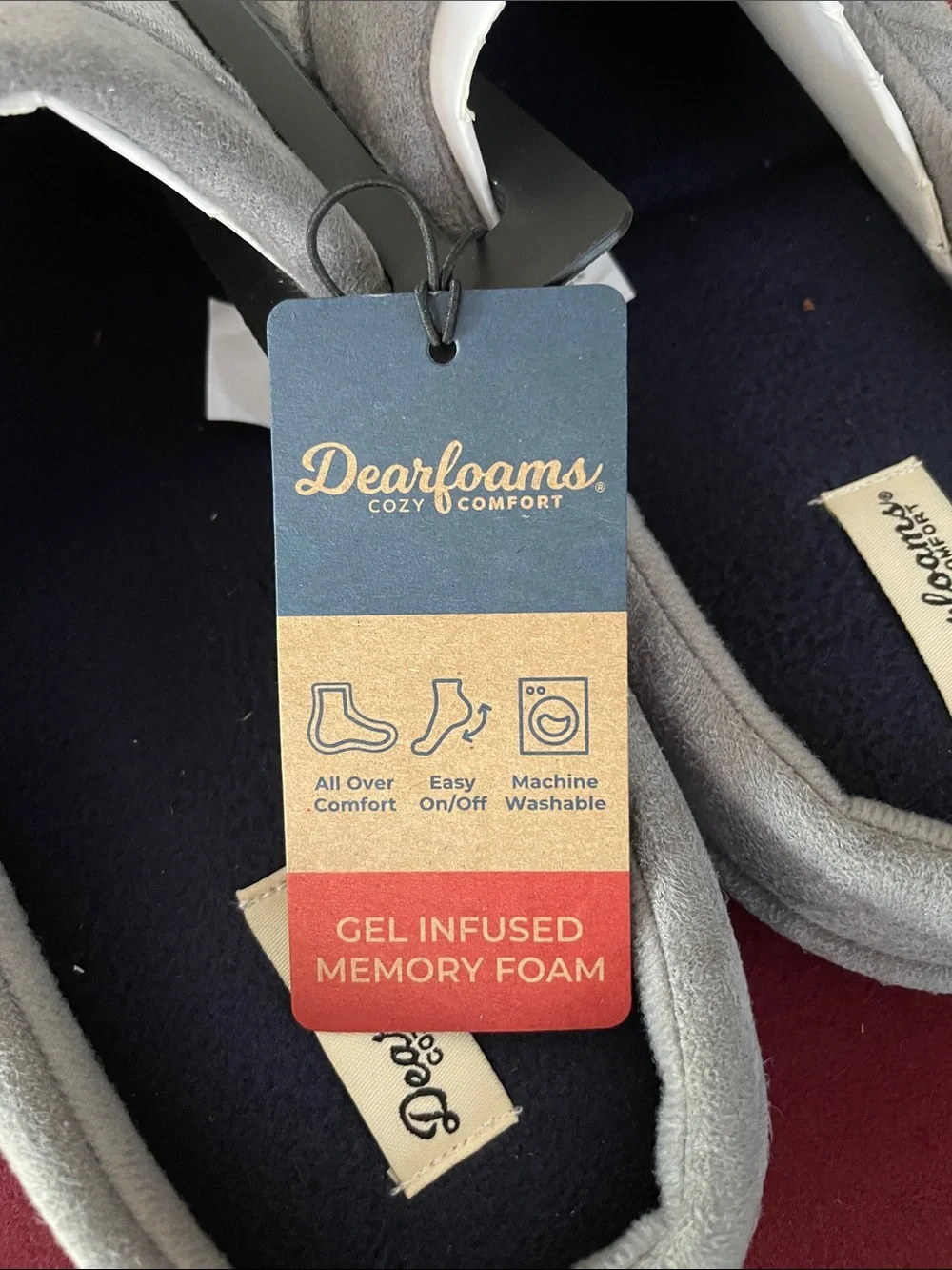 Dearfoams Bound Scuff Gel infused memory foam Mens Large 11-12 NWT